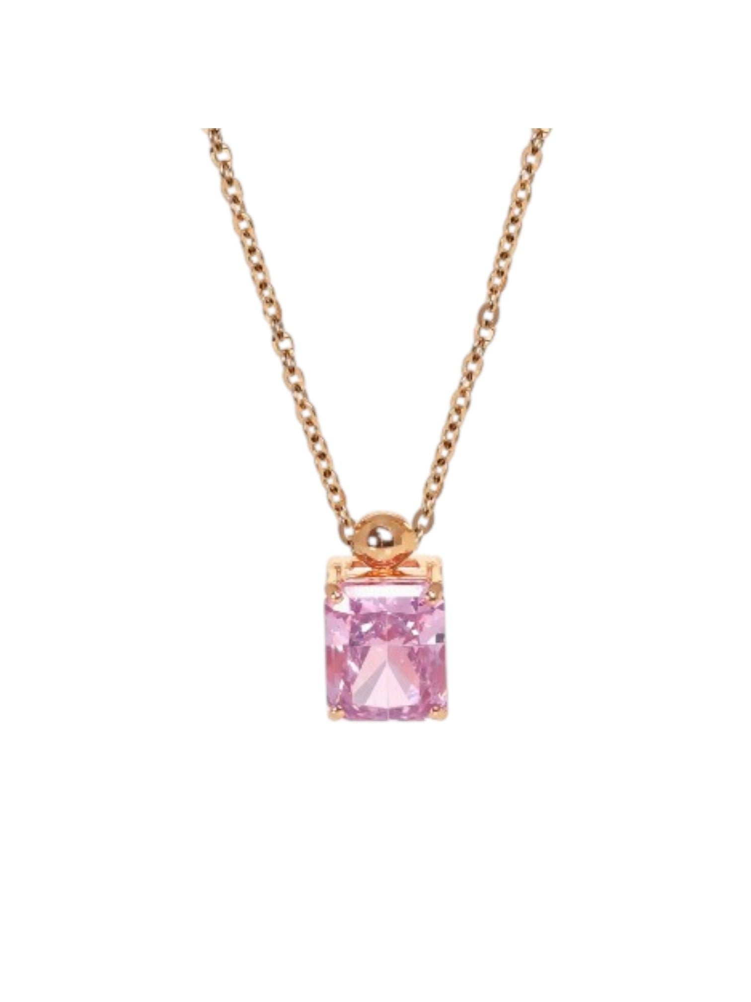 925 Sterling Silver Minimal Design CZ Stone Rose Gold Plated Pendant With Chain For Women By Kesardeep